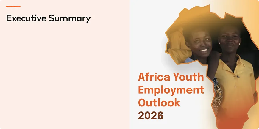 Cover graphic for the Africa Youth Employment Outlook 2026 Executive Summary